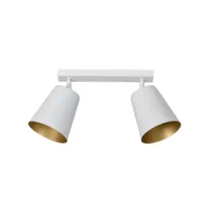 image of Prism White/Gold Twin Ceiling Spotlight 2x E27