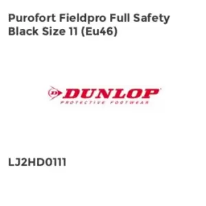 Image of Dunlop PUROFORT FIELDPRO FULL SAFETY BLACK SIZE 11 (EU46)
