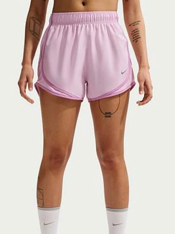 Image of Nike Tempo Womens Dri-FIT Mid-Rise Brief-Lined Running Shorts - Pink Female 8