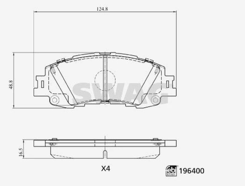Image of Brake pad set SWAG 33 11 2154