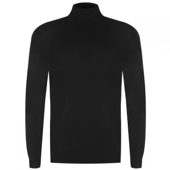 image of Linea Thames Merino Roll Neck Jumper - Black