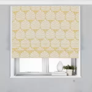 Image of Paoletti Horto Embroidered Blackout Roman Blind Polyester Ochre (61X137Cm)