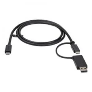 image of StarTech.com 3ft/1m USB-C Cable with USB-A Adapter - Hybrid USB C Cable