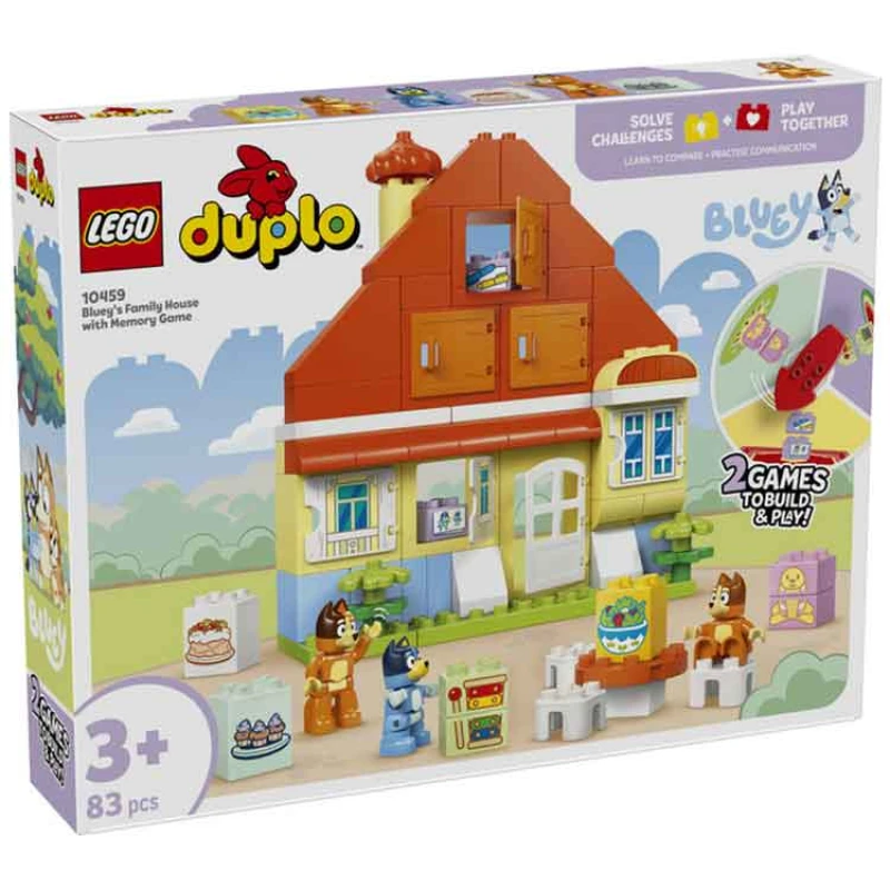 Image of LEGO DUPLO Bluey: Bluey's Family House with Memory Game Interactive Toy 10459