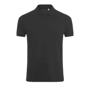 Image of SOLS Mens Phoenix Short Sleeve Pique Polo Shirt (M) (Charcoal Marl)