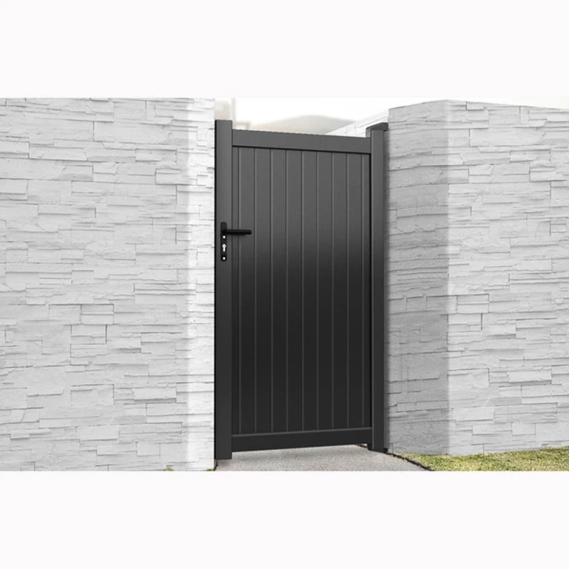 Image of Ready Made Gates Pedestrian Gate 1200x1800mm Black - Vertical Solid Infill & Flat Top Black Unisex