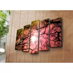 Image of 5NATPAT-28 Multicolor Decorative Canvas Painting (5 Pieces)