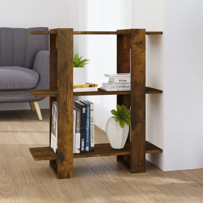 Image of VIDAXL Book Cabinet/Room Divider Smoked Oak 80x30x87cm Vidaxl 8720286844090
