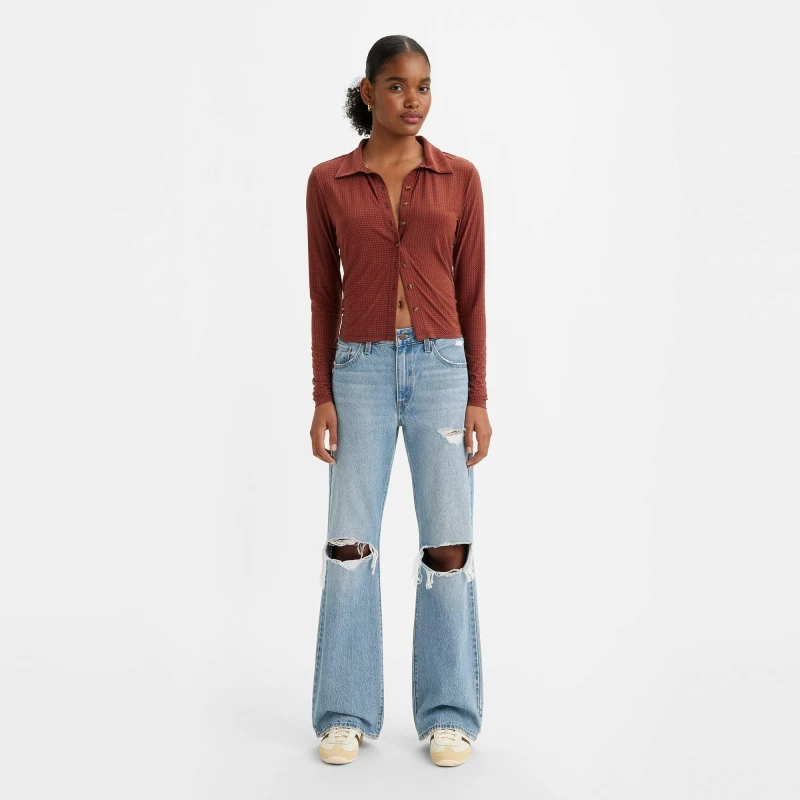 Image of Levis Levis Baggy Boot Z7908 Medium Indigo - Blue Blue 23 L31