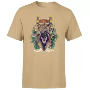 Image of Jurassic Park T-Rex Break Out Unisex T-Shirt - Tan - S