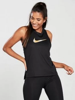 image of Nike Running Metallic Miler Tank Black Size M Women