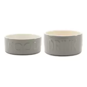 image of Scruffs Classic 2pc Bowl Set Grey - 25/20cm