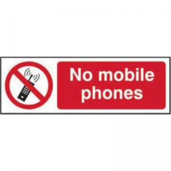 Image of No Mobile Phones&rsquo; Sign; Non Adhesive Rigid 1mm PVC Board SPC11649