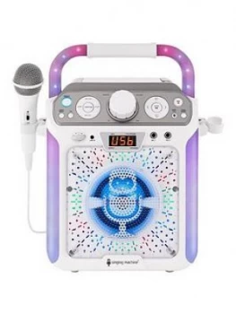 image of The Singing Machine Sml682Btw Bluetooth Cdg + Tablet Karaoke Machine - White