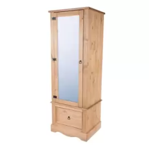 image of Halea Pine Wardrobe with Mirror Door