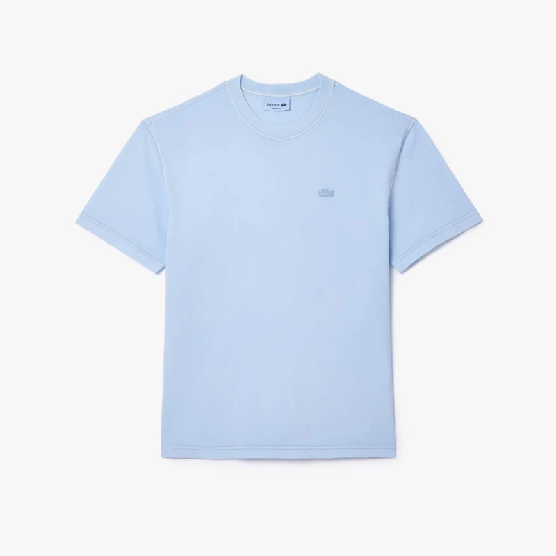Image of Lacoste Natural Dyed Cotton T-Shirt Blue male 2XS