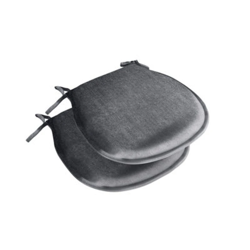 Image of Luxury Living Set Of 2 Outdoor Water-Repellent Garden Seat Pads Grey