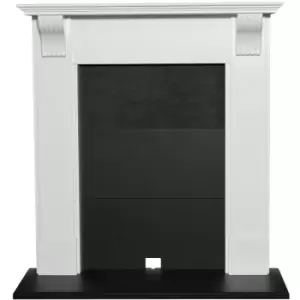 image of Adam - Harrogate Stove Fireplace in Pure White & Black, 39 Inch