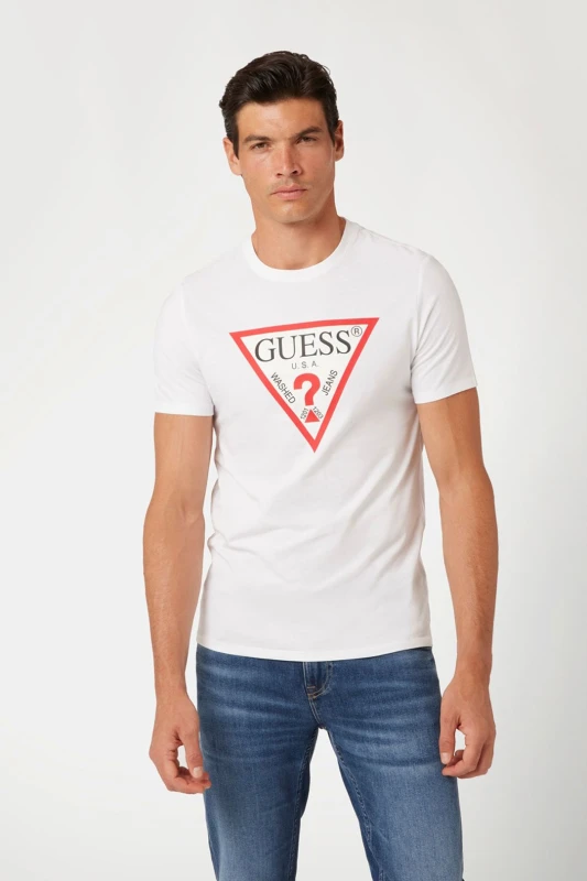 Image of Guess Mens Original Tee White Size: Small White Male S