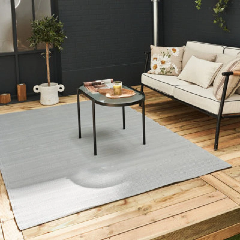 Image of The Rugs Reversible Waterproof Plain Outdoor Rug Urban 1000 Grey