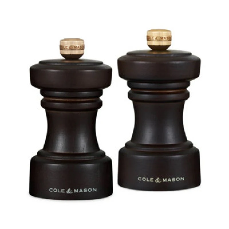 Image of Cole & Mason Hoxton Chocolate Wood Salt & Pepper Gift Set 104mm - Dark Brown