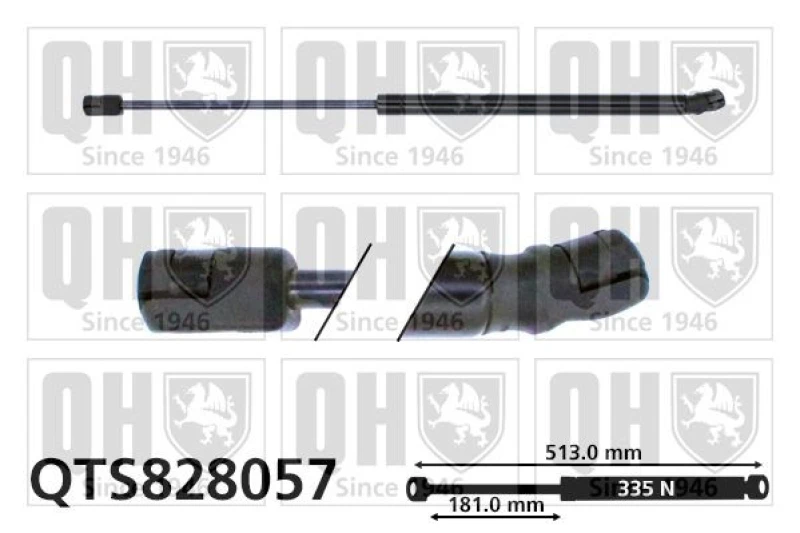 Image of QUINTON HAZELL Tailgate strut QUINTON HAZELL QTS828057