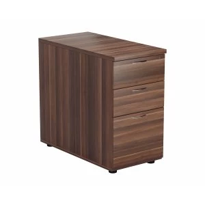 image of TC Office Deep Desk High Pedestal with Filing Drawer Height 730mm, Dark Walnut