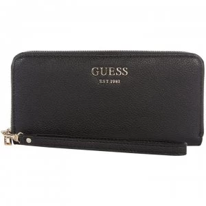 image of Guess Vikky boxed large zip around purse - Black