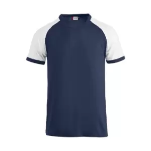 Image of Clique Unisex Adult Raglan T-Shirt (S) (Navy/White)