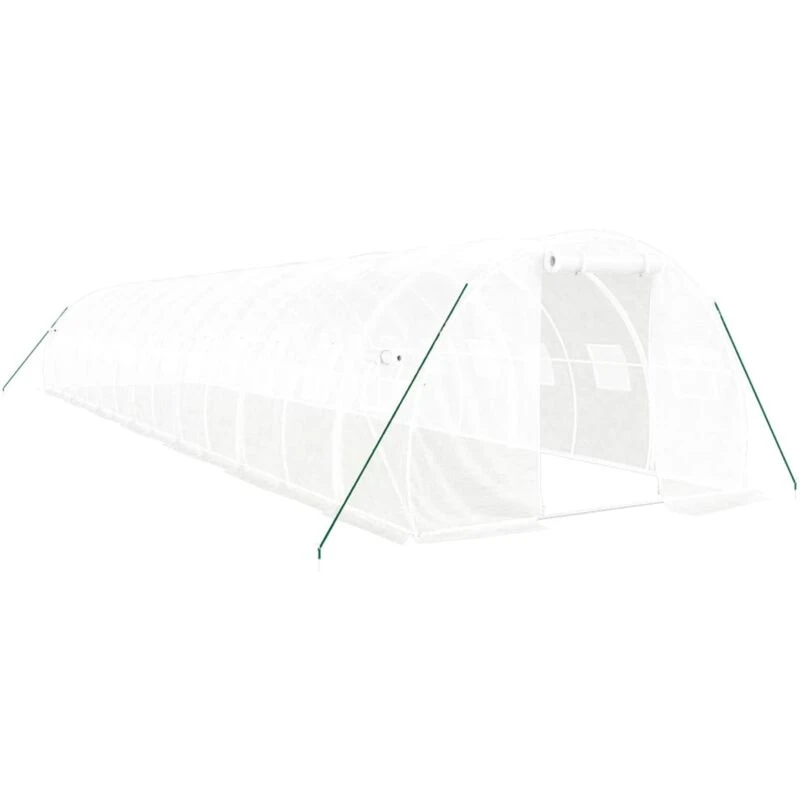 Image of vidaXL Greenhouse with Steel Frame White 42 m 14x3x2 m, White 3188055