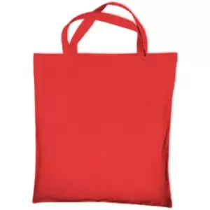 image of Jassz Bags "Cedar" Cotton Short Handle Shopping Bag / Tote (One Size) (Red) - Red