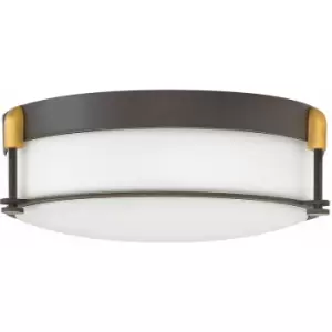 Image of Loops - 3 Bulb Flush Light Low Ceiling Oil Rubbed Bronze LED E27 60W Bulb
