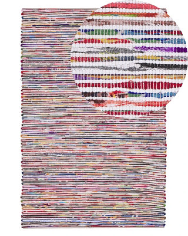 Image of Beliani Boho Rug Bartin White 140 X 200 Cm