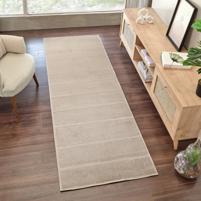 Image of Our Pnw Home X Livabliss Scandi High Pile Ivory Cascade Runner Rug 80 X 220 Cm - Easy Care, Ideal For Hallway Or Beside The Bed
