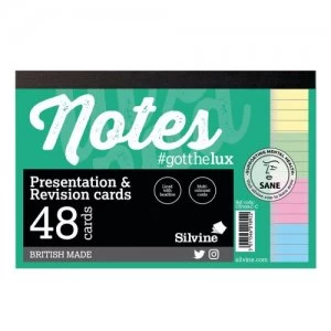 image of Silvine Revision Presentation And Note Cards Assorted PK48