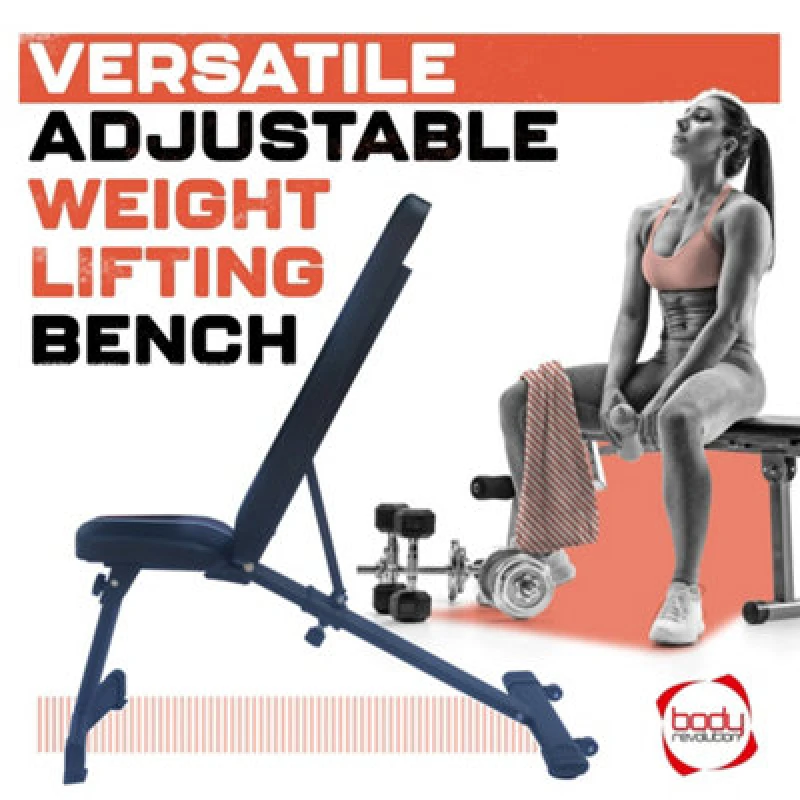 Image of Body Revolution Adjustable Weight Bench - 6 Positions, Heavy Duty Steel Frame