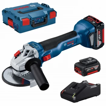 Image of Bosch GWS 18 V-10 18v Cordless Brushless Angle Grinder 115mm 2 x 4ah Li-ion Charger Case