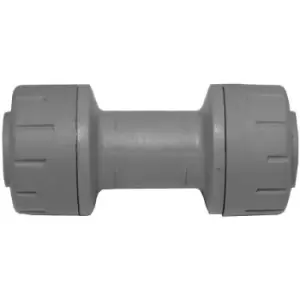 image of Polypipe - PolyPlumb PB022 22mm Straight Coupler Connector - Grey 10 Pack