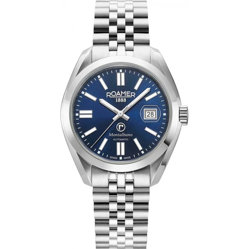 Image of Roamer Roamer Men 996983-41-45-20 Montalbano 42mm Automatic Watch in Silver Silver One Size Male 7640359883195