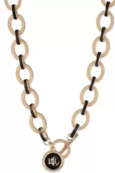 Image of Ladies Lauren Ralph Lauren Link Collar With Charm Necklace 14N00235
