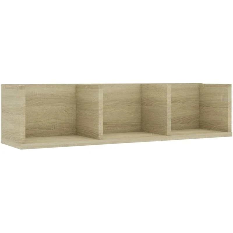 Image of VIDAXL Cd Wall Shelf Sonoma Oak 75x18x18cm Engineered Wood Vidaxl 801313