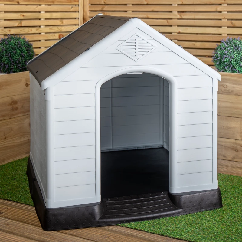 Image of 99 x 92cm Samuel Alexander Large Outdoor Plastic Dog House with Raised Bed