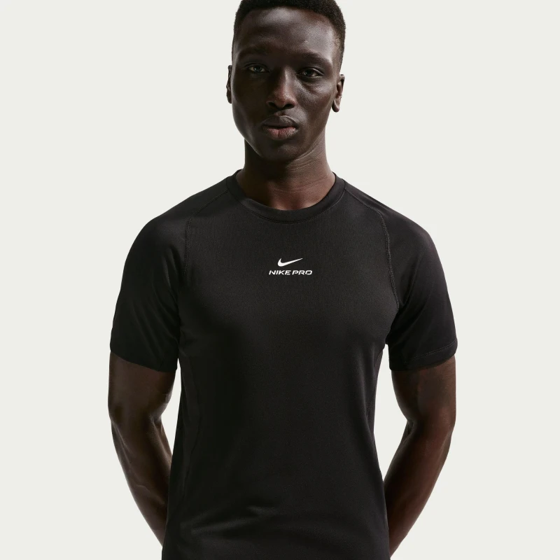 Image of Nike Pro Training Dri-FIT Short Sleeve Top Mens Black/White male S