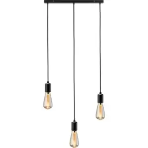 Image of Calla - 230V E27 Contemporary 3 Light Bar Pendant - Matt Black - CALCO3BMB - Knightsbridge