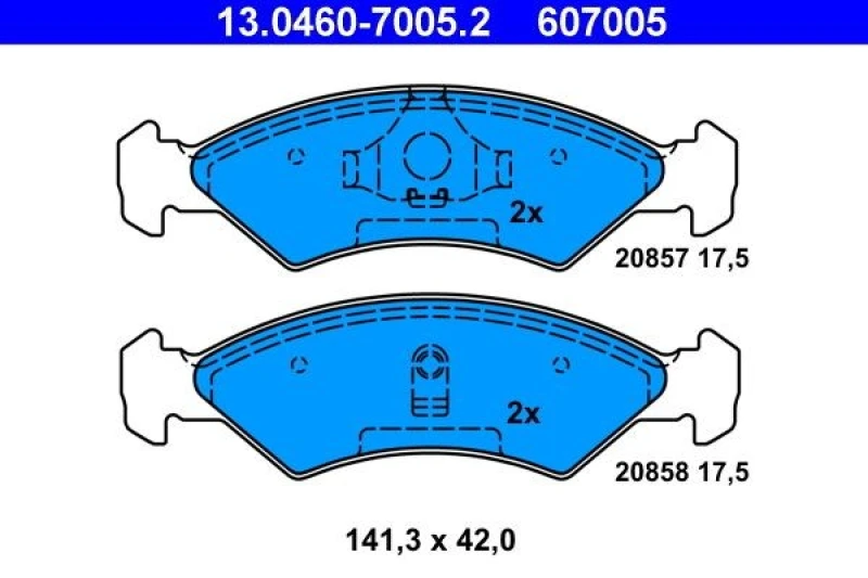 Image of ATE 13.0460-7005.2 Brake pad set excl. wear warning contact Brake Pad Set,disc brake (402)