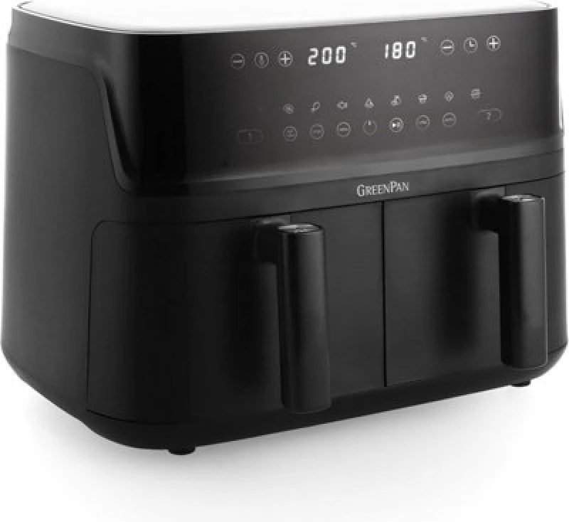 Image of Greenpan Switch Dual Air Fryer With Extra Large 10L Capacity, Pfas-Free Drawer