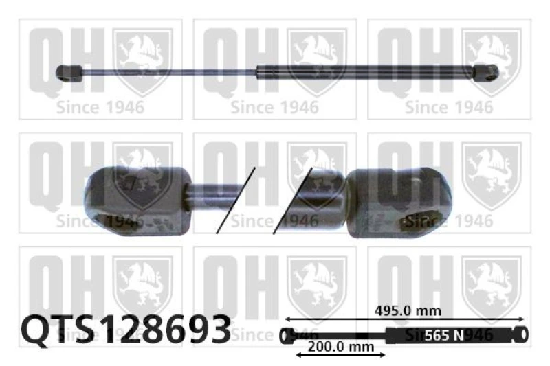 Image of QUINTON HAZELL Tailgate strut QUINTON HAZELL QTS128693