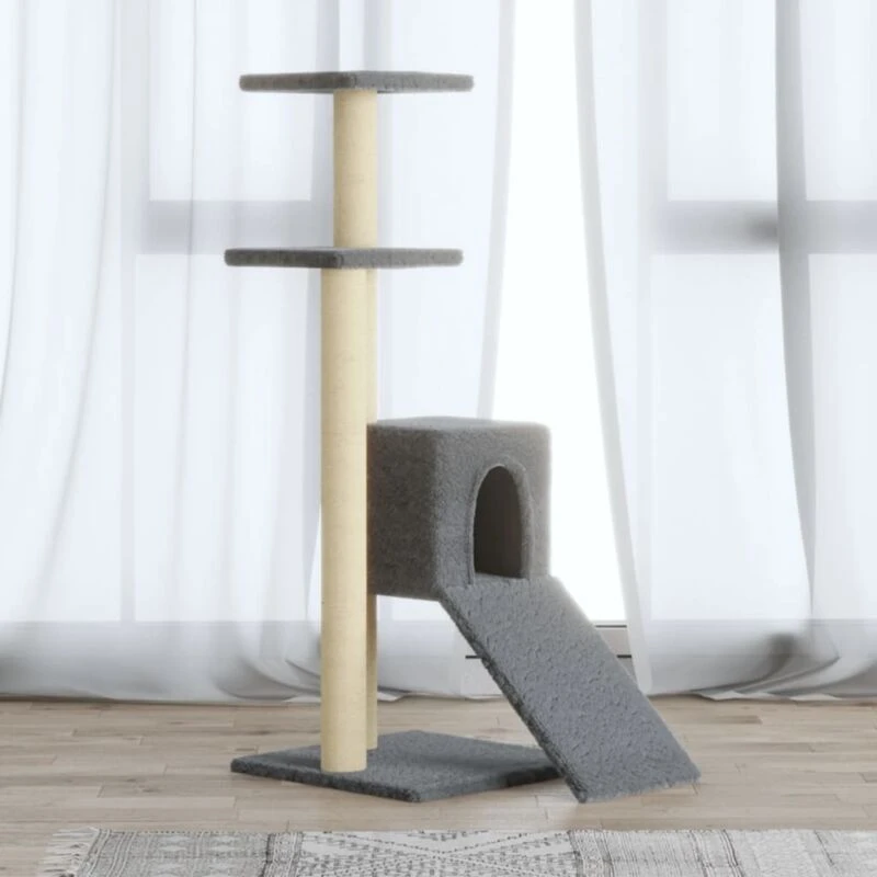 Image of VIDAXL Vidaxl - Cat Tree with Sisal Scratching Posts Light Grey 92cm 8720286761052
