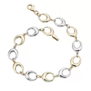Image of Elements Yellow White Gold Cutout Oval Link Bracelet GB403Z476