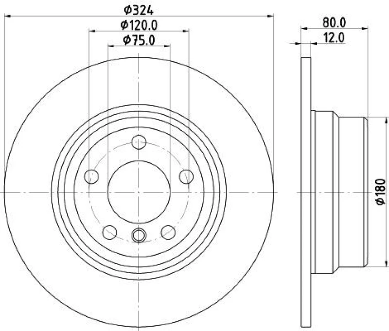 Image of HELLA Brake disc HELLA 8DD 355 127-651